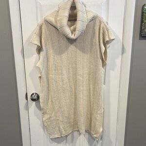 NWT Cream Knit Cowl Neck Sweater Tunic One Size